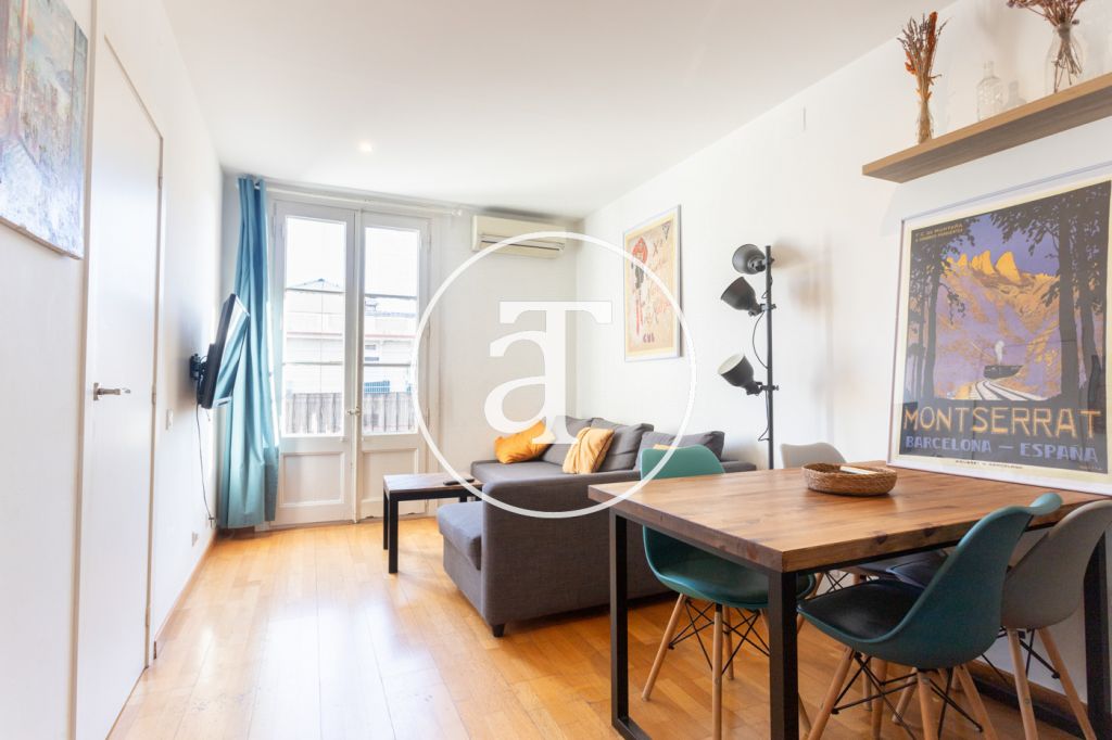 Appartement de location mensuelle de 1 chambre et 1 salle de bain avec balcon à Gràcia
