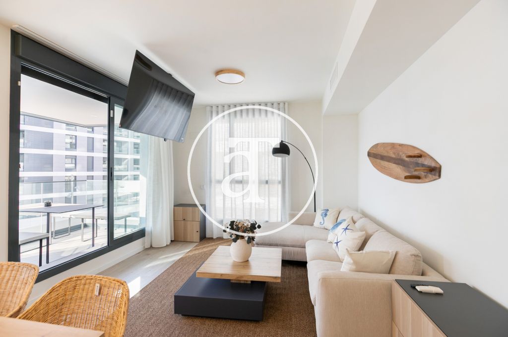 Monthly rental apartment with 2 bedrooms, 2 bathrooms with balcony in Badalona