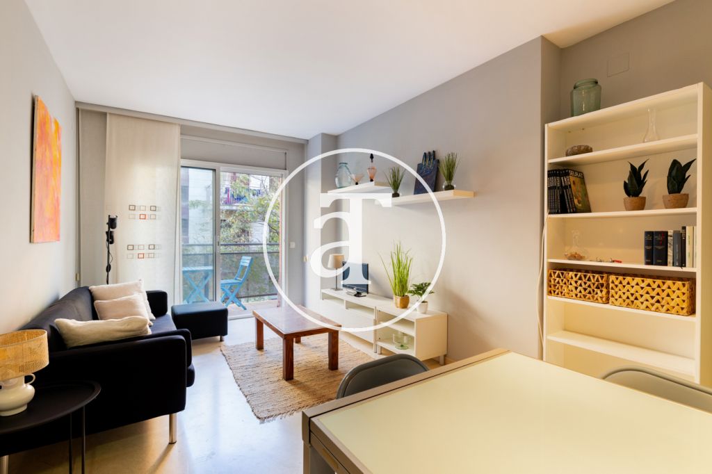 Piso de alquiler temporal de 1 habitación con balcón en Eixample cerca de Calle Marina