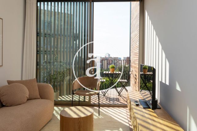 Monthly rental apartment with 2 bedrooms and 2 bathrooms with balcony and stunning views of the Sagrada Familia. 2
