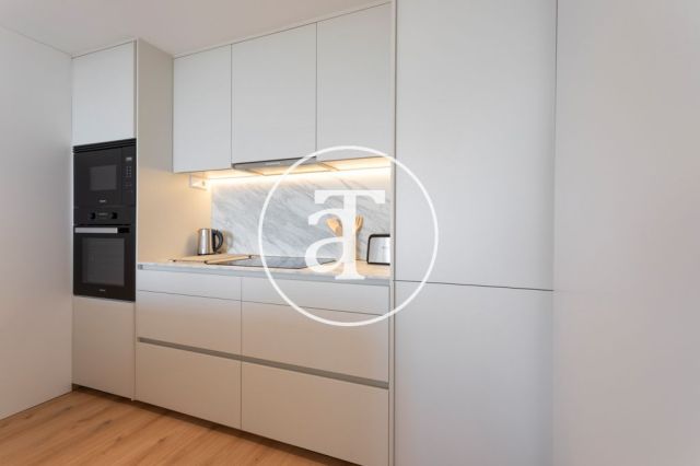 Monthly rental apartment with 2 bedrooms and 2 bathrooms with balcony and stunning views of the Sagrada Familia. 16