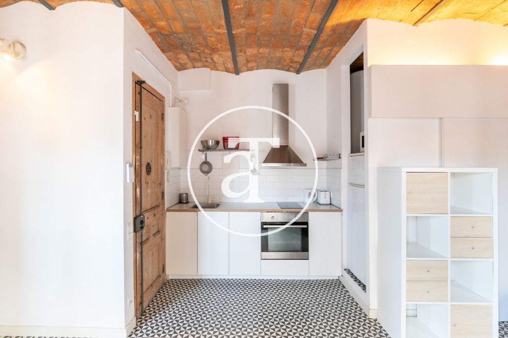 Furnished and equipped studio with balcony steps away from Paseo Joan de Borbó 14