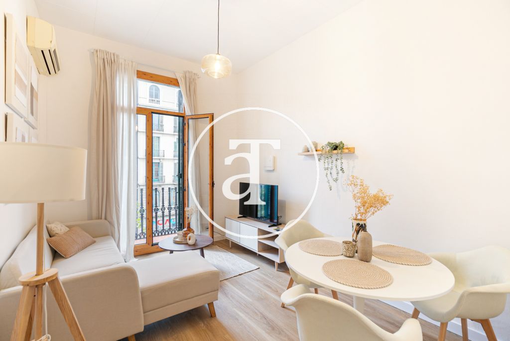 Monthly rental apartment with 1 double bedroom and terrace in Eixample