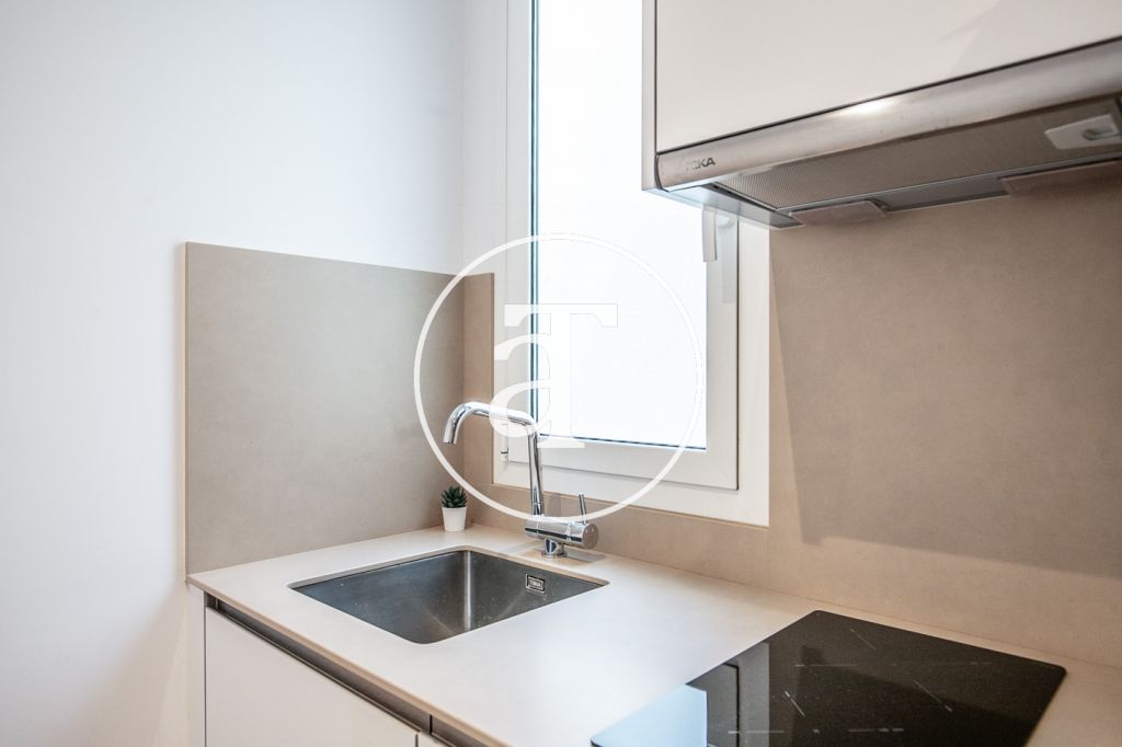 Ático de alquiler temporal de 1 habitación con fabulosa terraza privada en Paseo Sant Joan 17