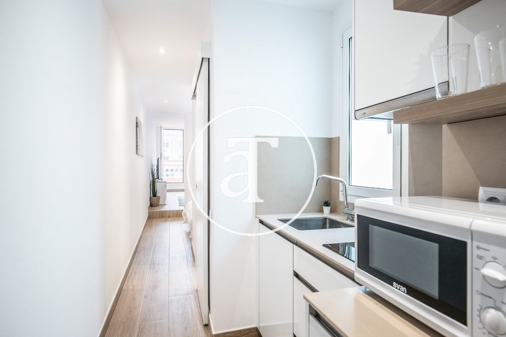 Ático de alquiler temporal de 1 habitación con fabulosa terraza privada en Paseo Sant Joan 16