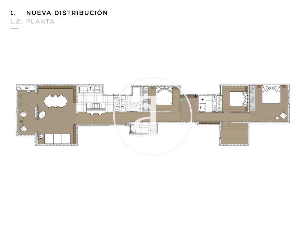 Monthly rental apartment with 3 bedroom and studio in Eixample Dreta 33