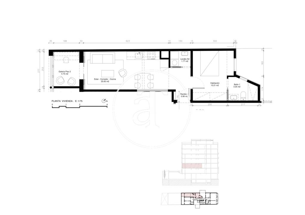 Monthly rental apartment with 1 bedroom in Eixample Dreta 19