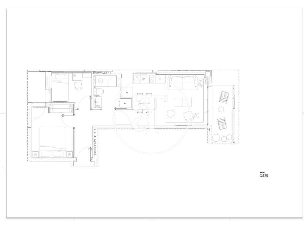 Piso de estreno de alquiler temporal de 2 habitaciones y terraza en Eixample Dreta 6