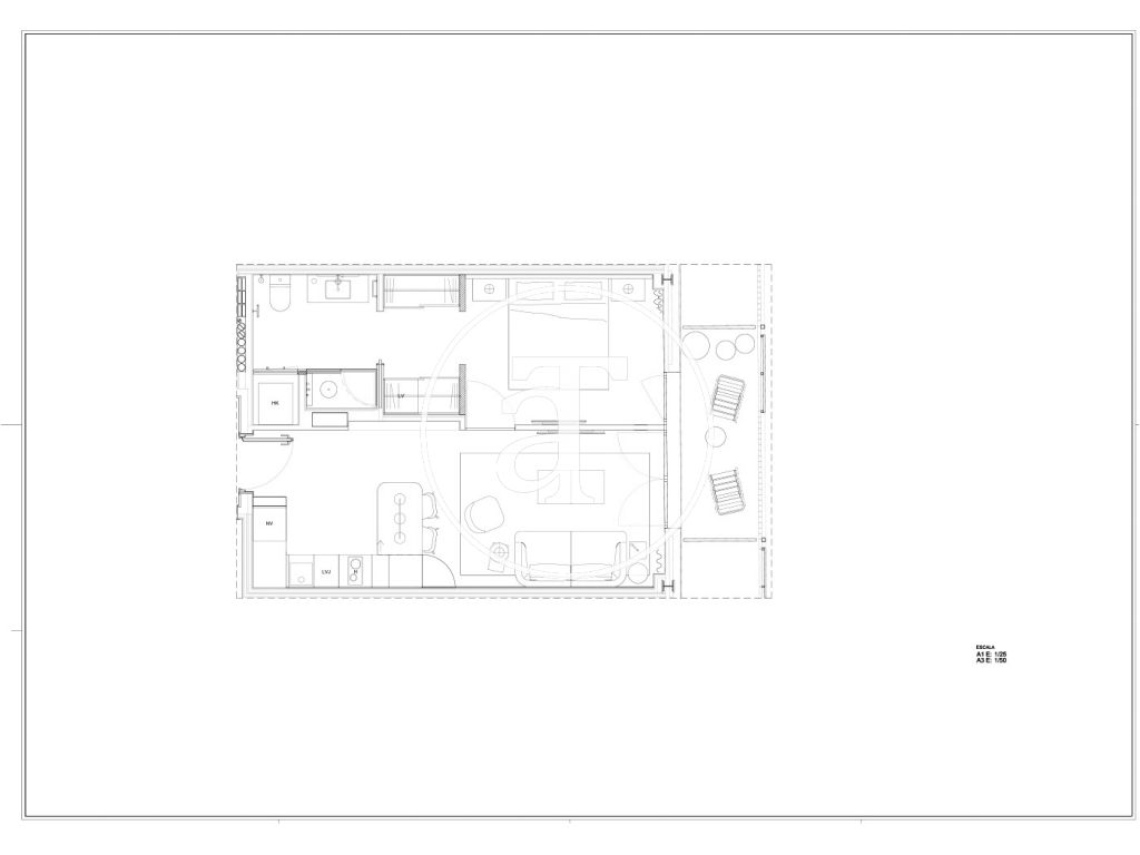 Piso de estreno de alquiler temporal de 1 habitación y terraza en Eixample Dreta 7