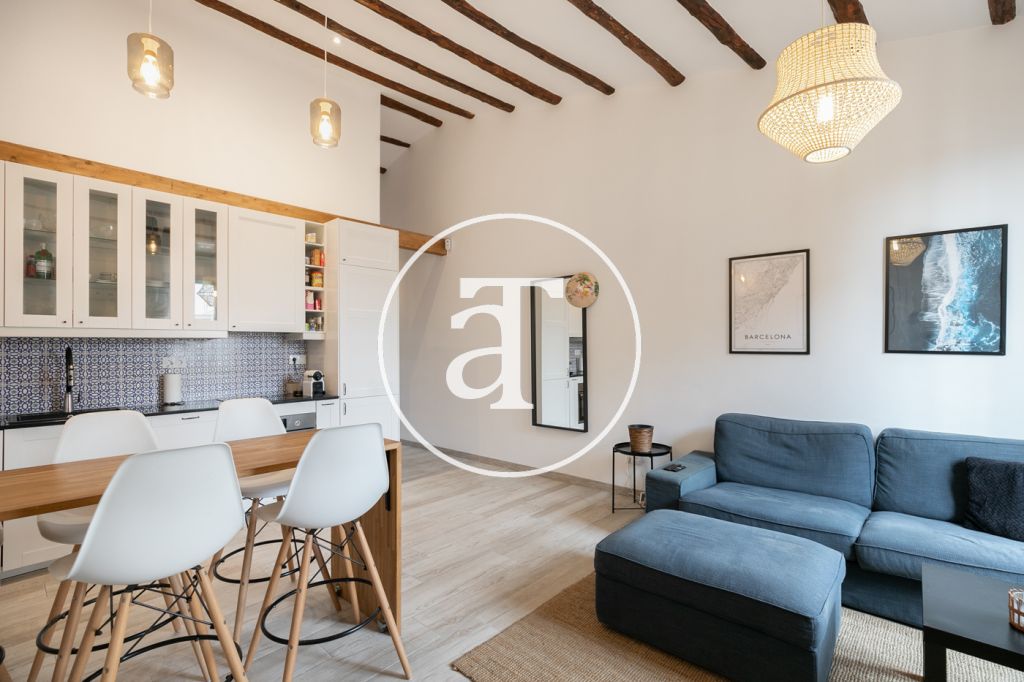 Monthly rental apartment with 2 bedrooms and terrace in Sants