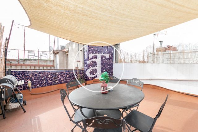 Appartement de 1 chambre à louer temporairement avec une superbe terrasse dans le centre de Barcelone