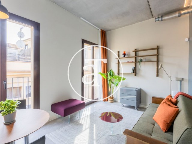 Estudio de alquiler temporal de 1 habitación y 1 baño con balcón en Ciutat Vella