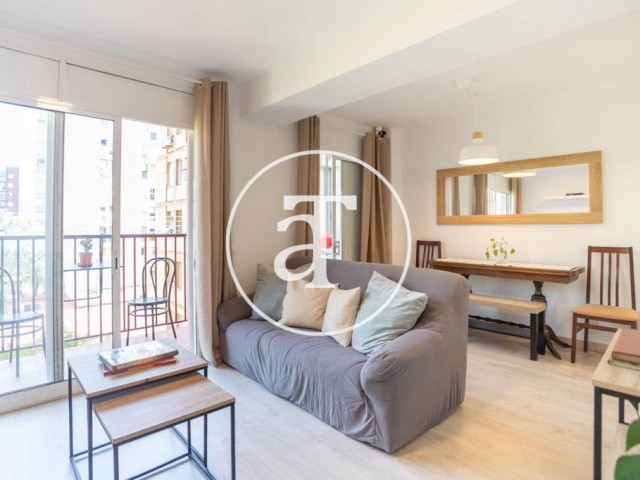 Monthly rental apartment with 2 bedrooms, balcony, 1 bathroom, and study in Sant Martí