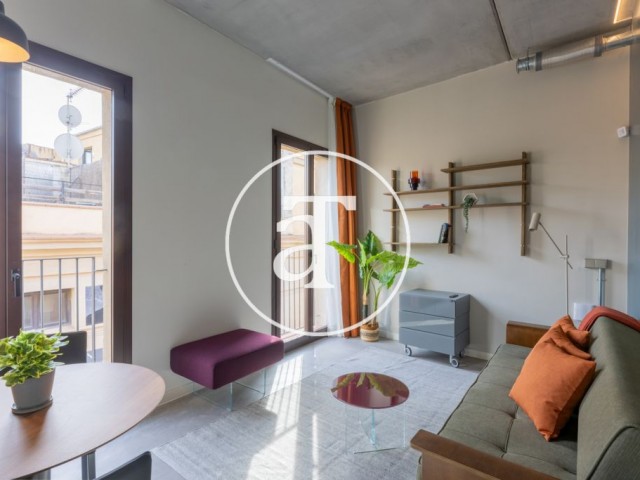 Estudio de alquiler temporal de 1 habitación y 1 baño con balcón en Ciutat Vella