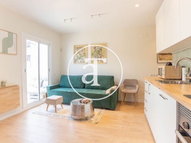 Monthly rental apartment with 1 bedroom, dressing room, study, and 1 bathroom in Sants Montjuic