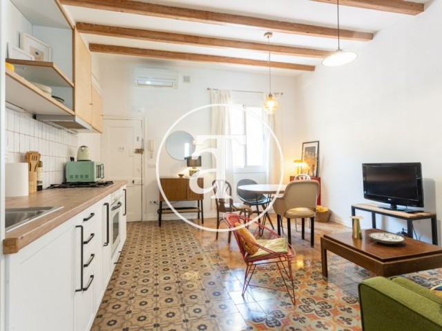 Piso de alquiler temporal de 1 habitación con terraza comunitaria cerca de Sagrada Família