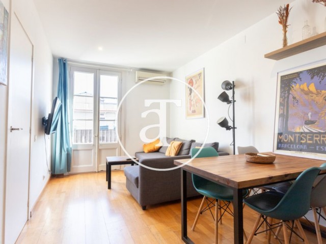 Appartement de location mensuelle de 1 chambre et 1 salle de bain avec balcon à Gràcia