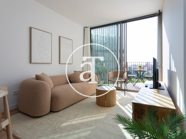 Monthly rental apartment with 2 bedrooms and 2 bathrooms with balcony and stunning views of the Sagrada Familia.