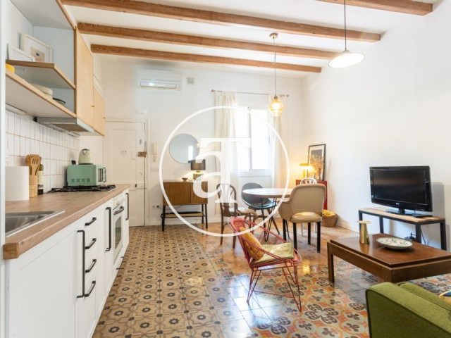 Piso de alquiler temporal de 1 habitación con terraza comunitaria cerca de Sagrada Família