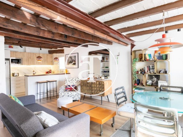 Monthly rental apartment with 1 bedroom and 1 bathroom with terrace in El Born