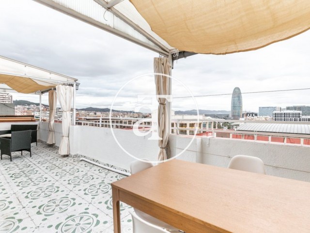 Monthly rental apartment with 2 double bedrooms and terrace in Eixample
