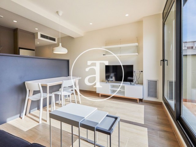 Monthly rental penthouse with 1 bedroom and 2 terraces in Sant Gervasi