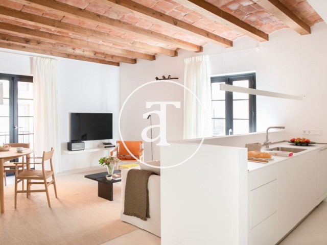 Brand new monthly rental apartment with 2 bedrooms, gym and heated swimming pool in Port Vell