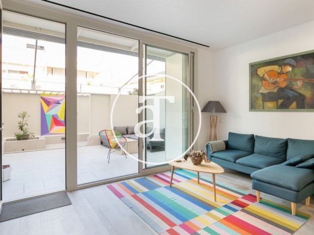 Monthly rental apartment with 2 bedrooms, terrace and communal pool in Poblenou